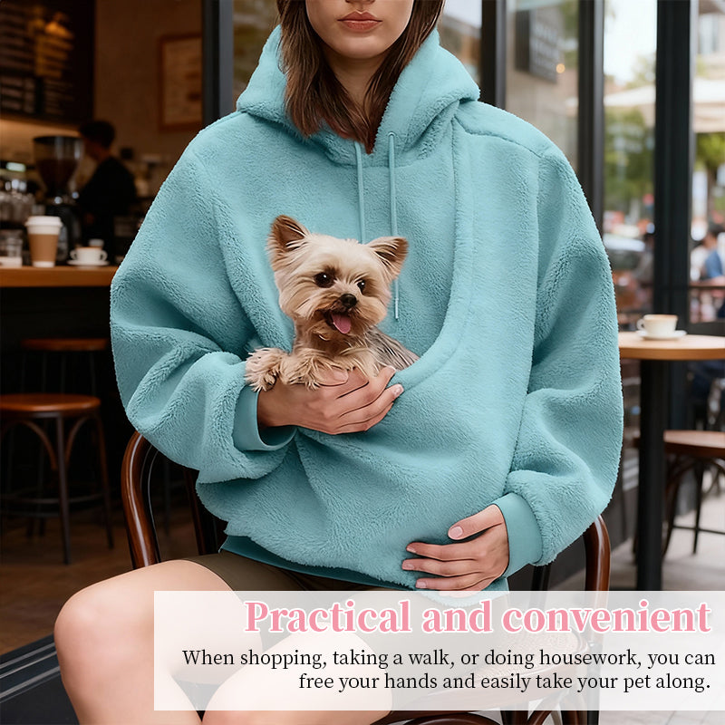 Pet Carrier Hoodie, Hands-Free Dog & Cat Carry Bag, Unisex Sweatshirt for Small Pets